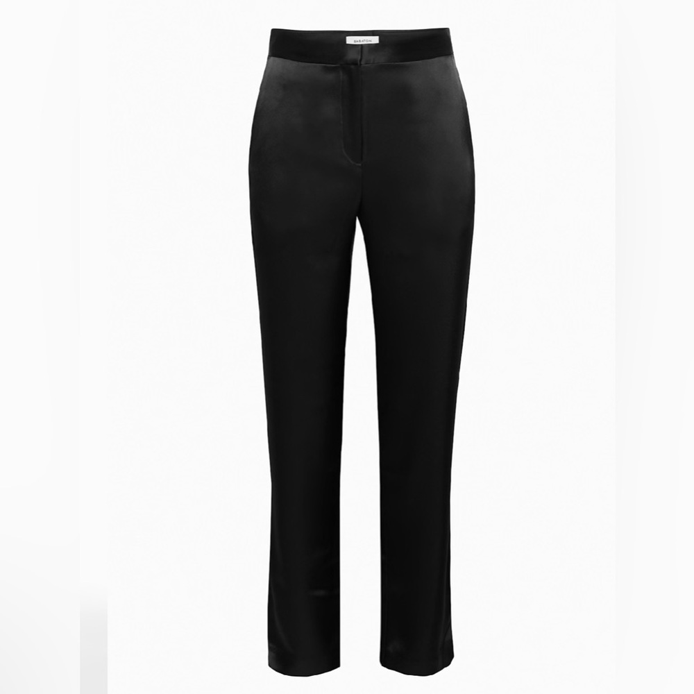 BNWT - ARITZIA BABATON BLACK SATIN SILK COMMAND TROUSER PANTS